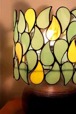 August. Stained glass lamp