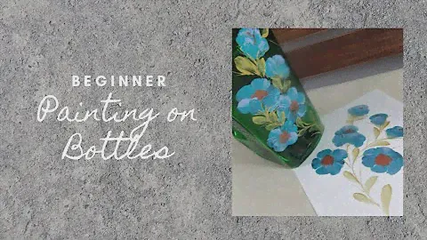 BEGINNER PAINTING ON BOTTLES | Aqua | Flowers | Easy | Relaxing | Glass | Aressa1 | 2022
