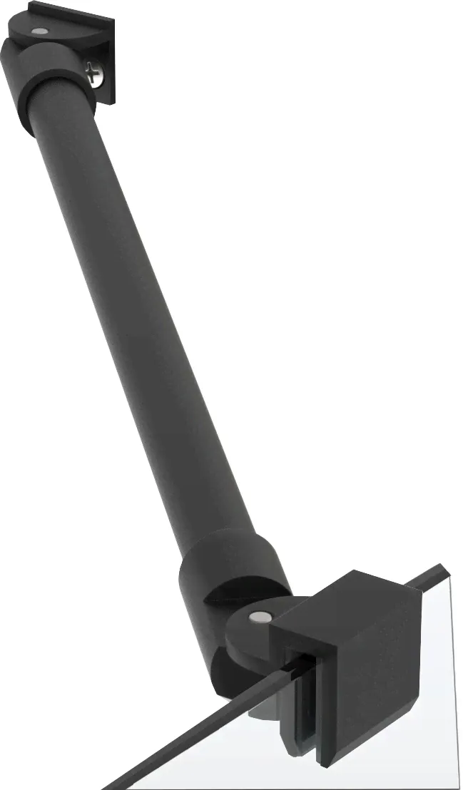 Душевая дверь в нишу Vegas Glass EP-F-2 Novo 105 02М 10 L профиль черный матовый, стекло сатин, распашная, левая-0