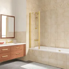 Шторка на ванную Vegas-glass E2V LUX ST 115 09 01 L профиль золото глянцевое стекло прозрачное