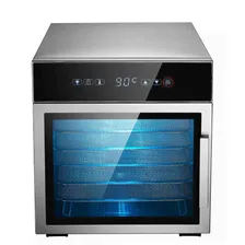 Сушилка для овощей и фруктов AIRHOT FD-6 GLASS-SM дегидратор из нержавеющей стали, электросушилка для мяса, грибов, зелени