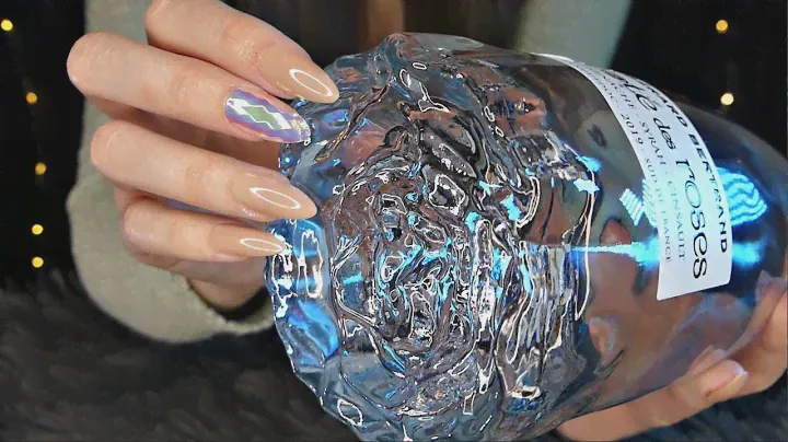 ASMR Textured Glass Rose Bottle 🌹 | Scratching Textured Glass Bottles | Fast | No Talking