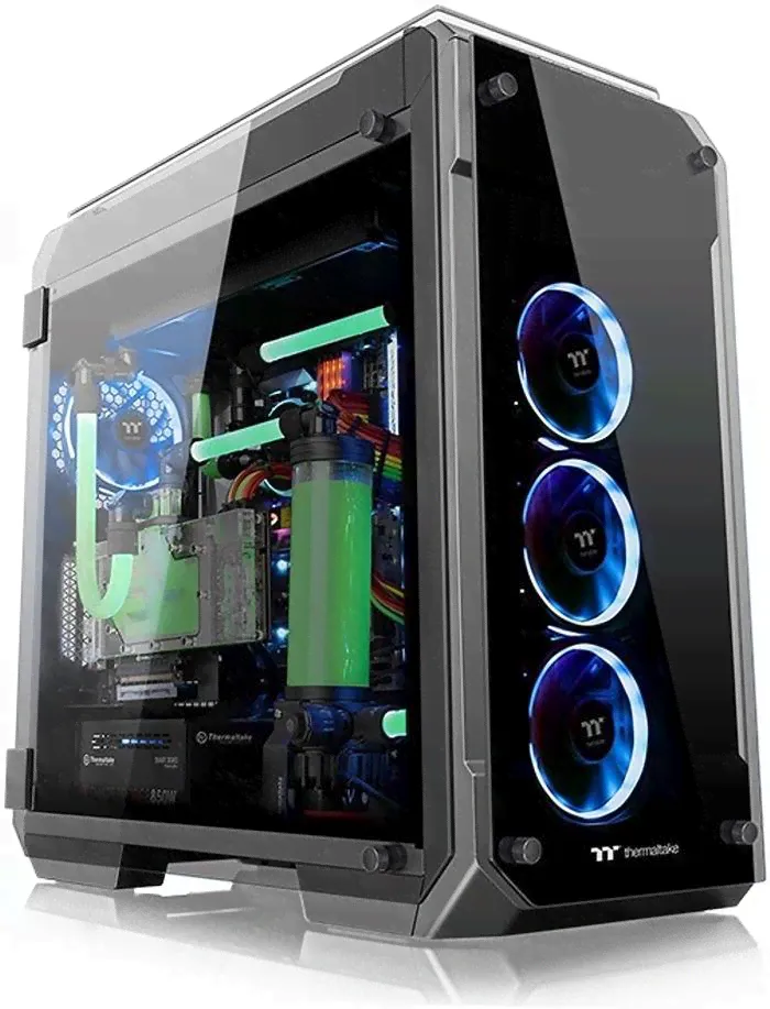 Thermaltake View 71 TG Tempered Glass Edition RGB Full Tower шасси, материал SPCC + закаленное стекло, поддержка радиатора до 420 мм, поддержка до 9 в-0