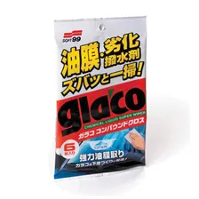 Очищающие салфетки для стекла Glaco Glass Compound Sheet 6 шт, Soft99
