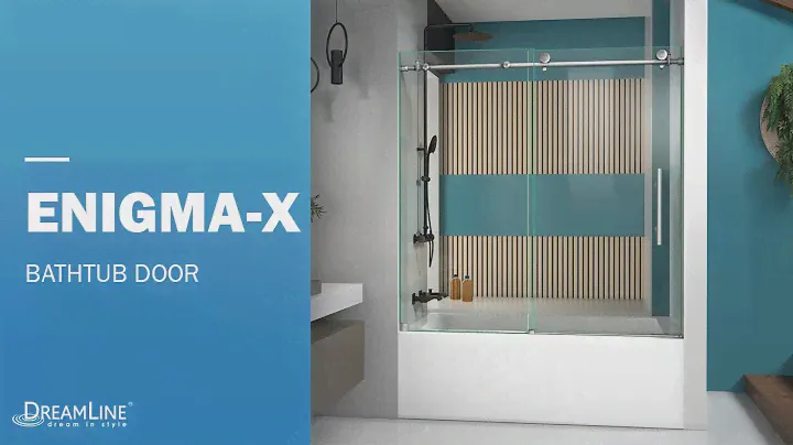 Enigma-X Frameless Tub Door 60 Inch | Sliding Opening